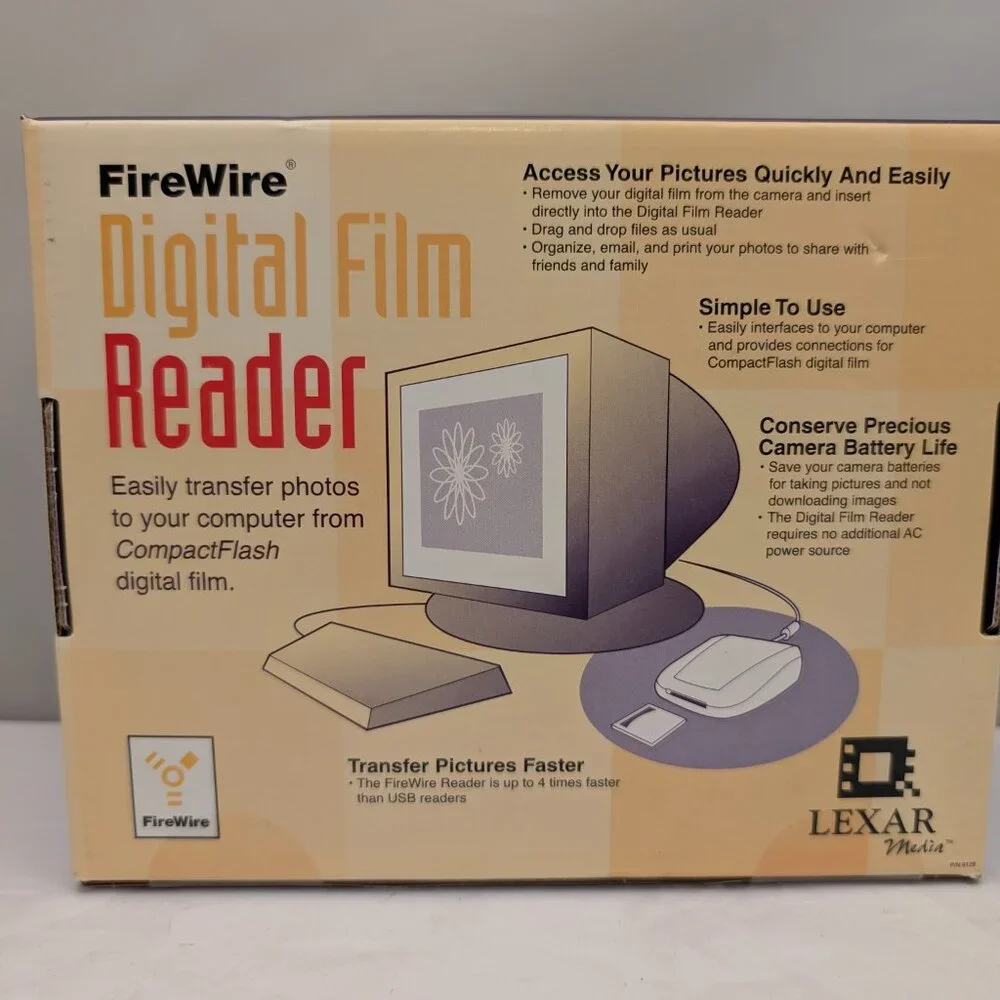LEXAR MEDIA FireWire (IEEE 1394) CompactFlash Digital Film Reader RW011-001 NEW